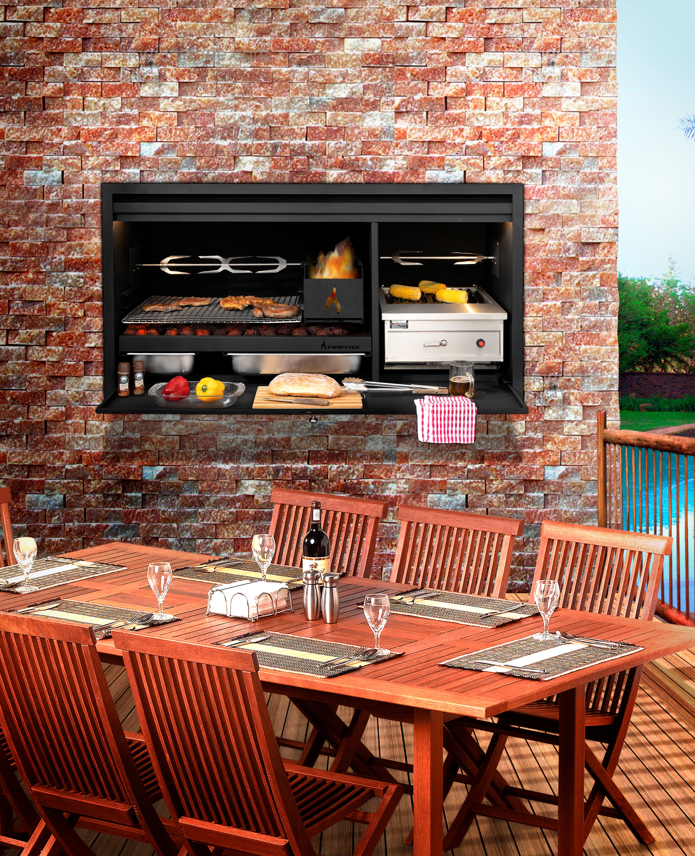 Built in Combo Gas/wood braais