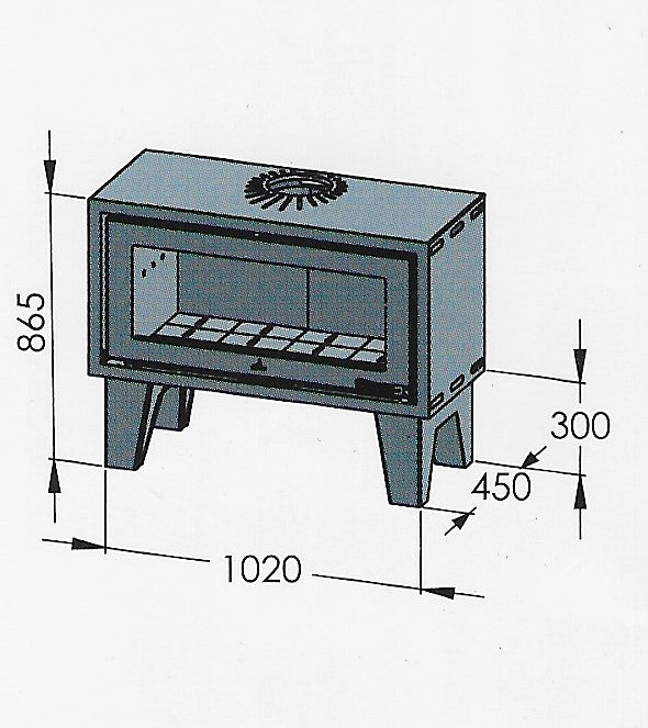 Infiniti Free standing wood burning convection Fireplaces 14 & 18kw single sided