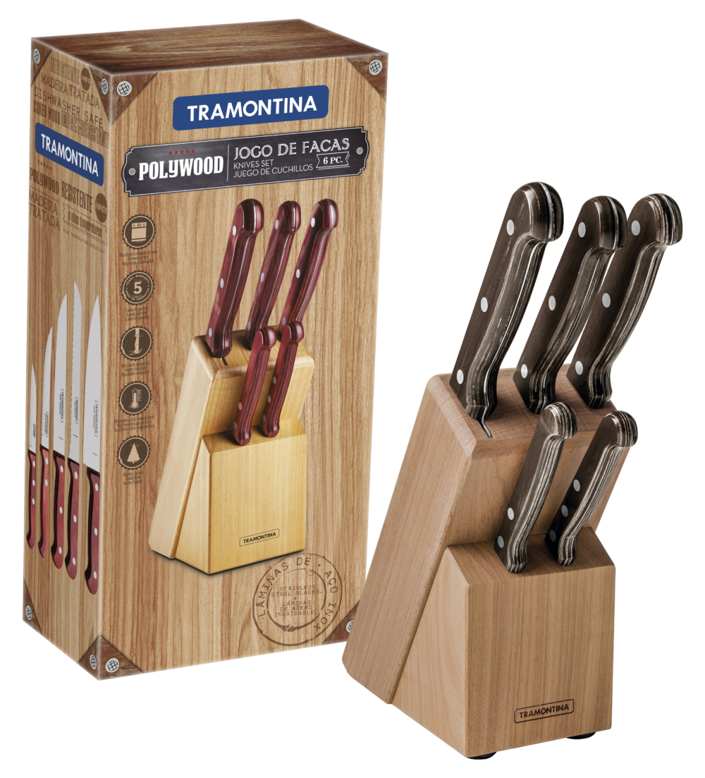 6pc. Polywood Knife Block set