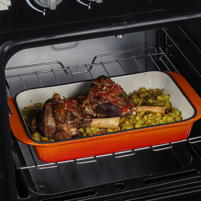 LKS Chef rectangular red enamel plate