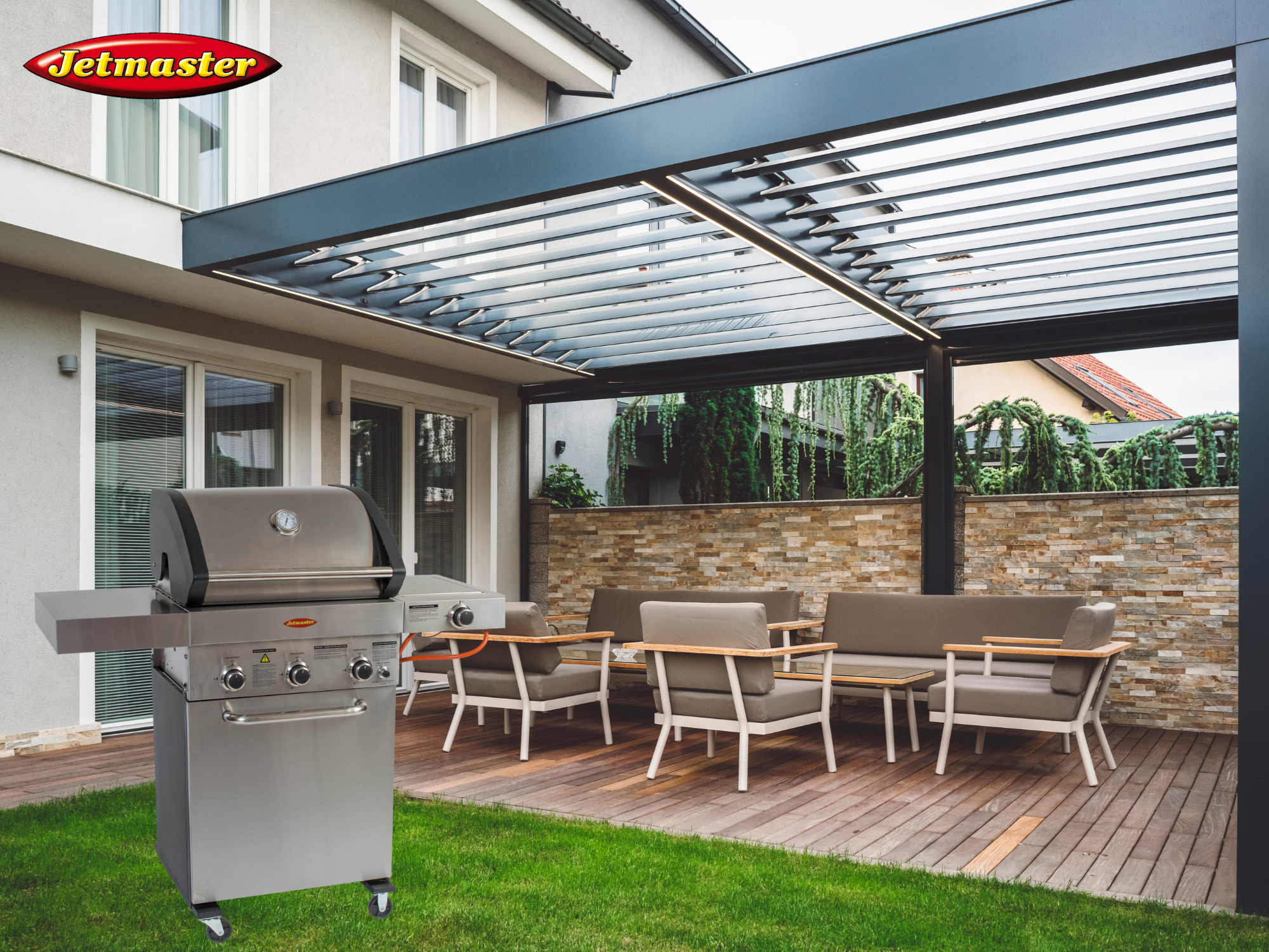 3 Burner Stainless steel gas braai