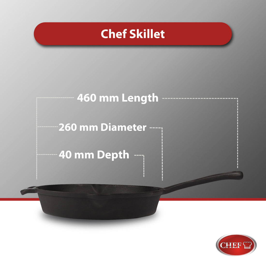 LKS Skillet Red Enamel 260mm