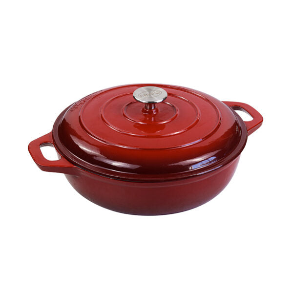 LKS Round Enamel casserole pot 4L Red