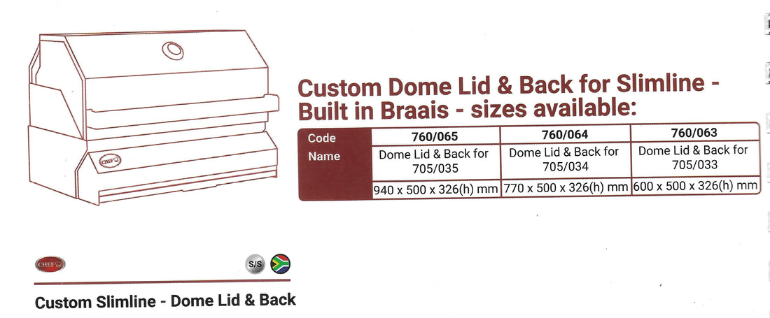 Chef Slimline Dome Lid and Back