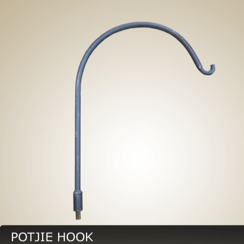 Potjie Hook mild steel for Keith Hamilton Fire slabs and fire pits