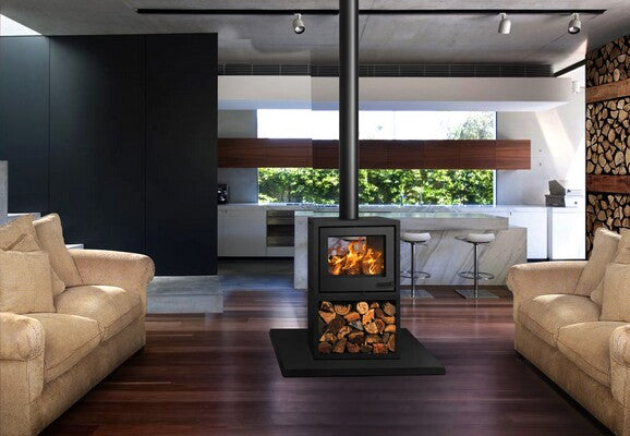 Infiniti 14 KW freestanding double sided wood burning fireplace