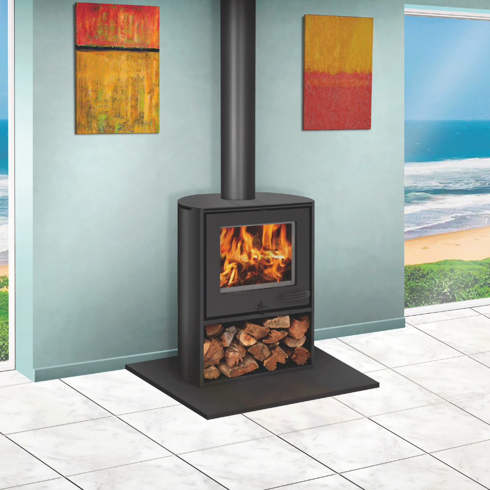 INFINITI CURVE FREESTANDING 10 & 12 KW SINGLE SIDED convection Fireplace