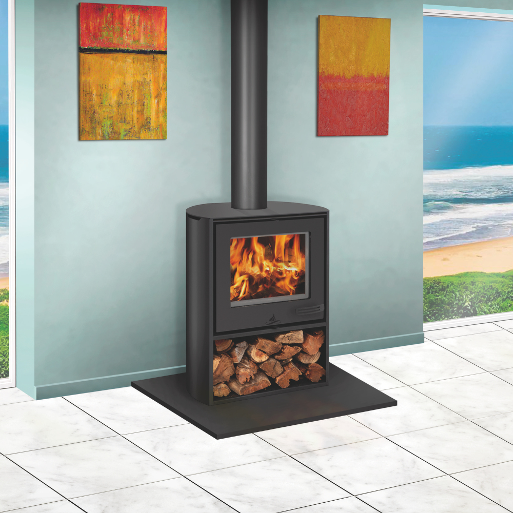 INFINITI CURVE FREESTANDING 10 &amp; 12 KW SINGLE SIDED convection Fireplace