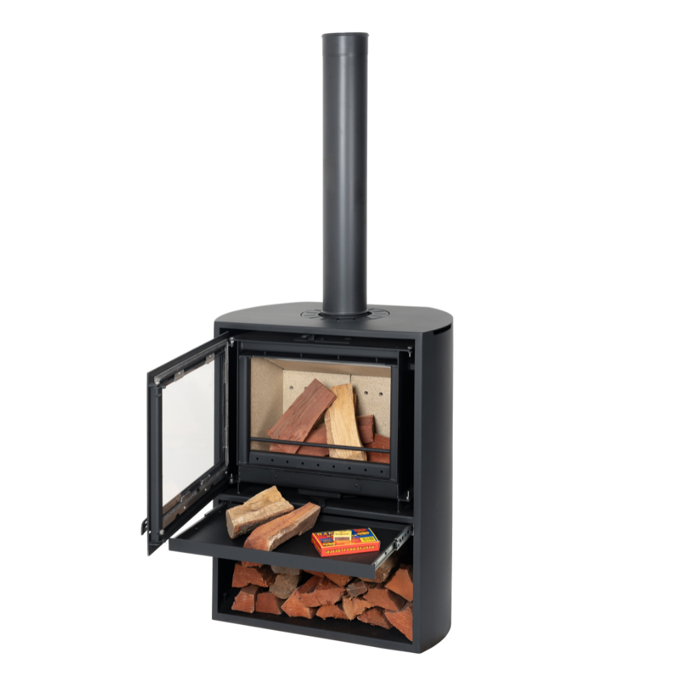 INFINITI CURVE FREESTANDING 10 & 12 KW SINGLE SIDED convection Fireplace
