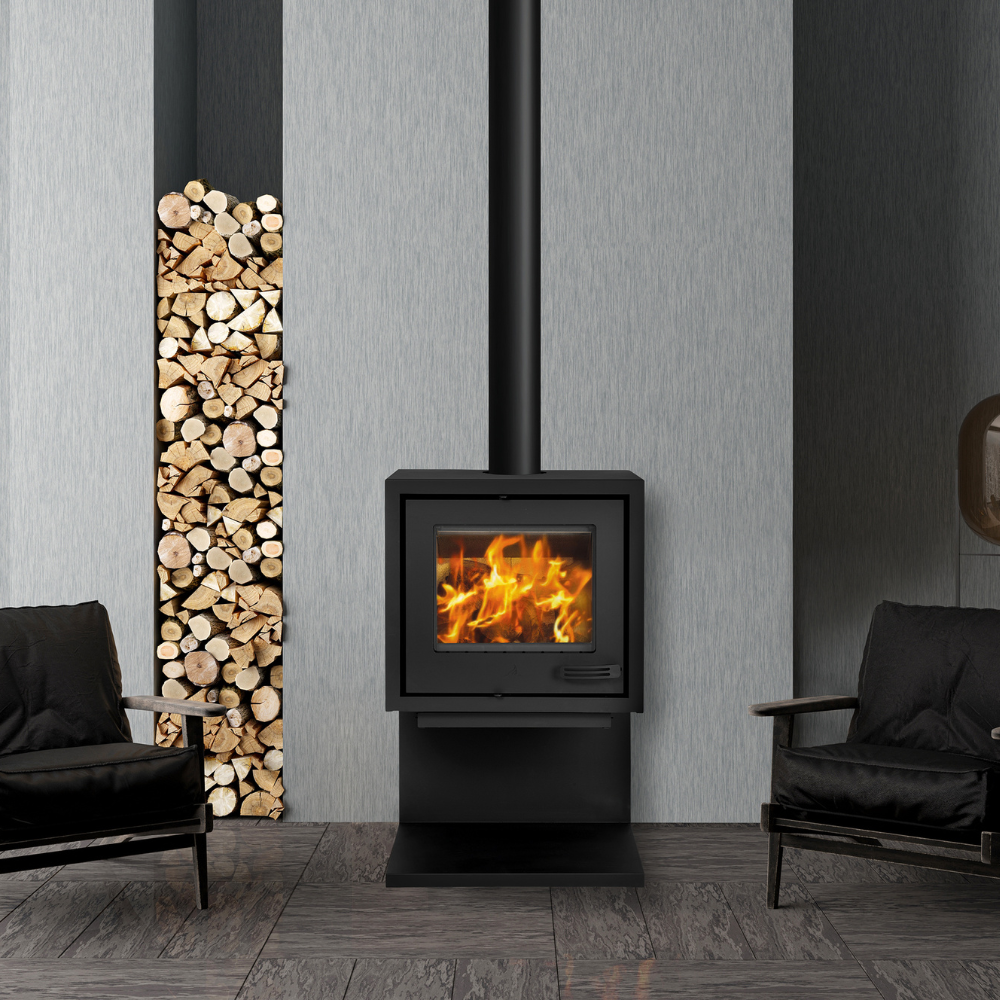 INFINITI CANTILEVER FREESTANDING  SINGLE SIDED WOOD BURNING FIREPLACE