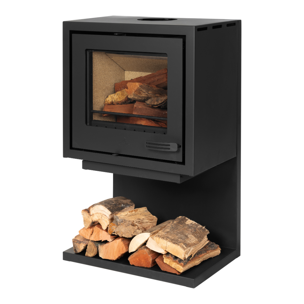 INFINITI CANTILEVER FREESTANDING  SINGLE SIDED WOOD BURNING FIREPLACE