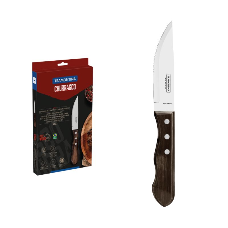 4pc. Jumbo Steak Knives Set, Brown