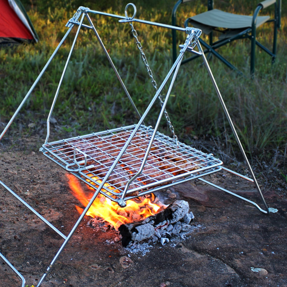 Swing braai grid stand mild steel zinc plated