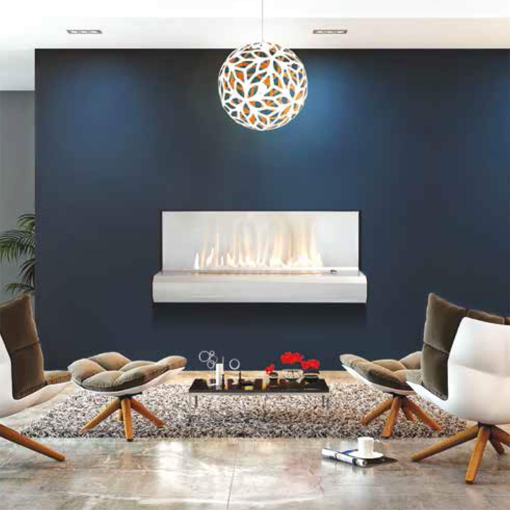 Infiniti Fires Symphony Stainless steel wall mount GAS FIREPLACE