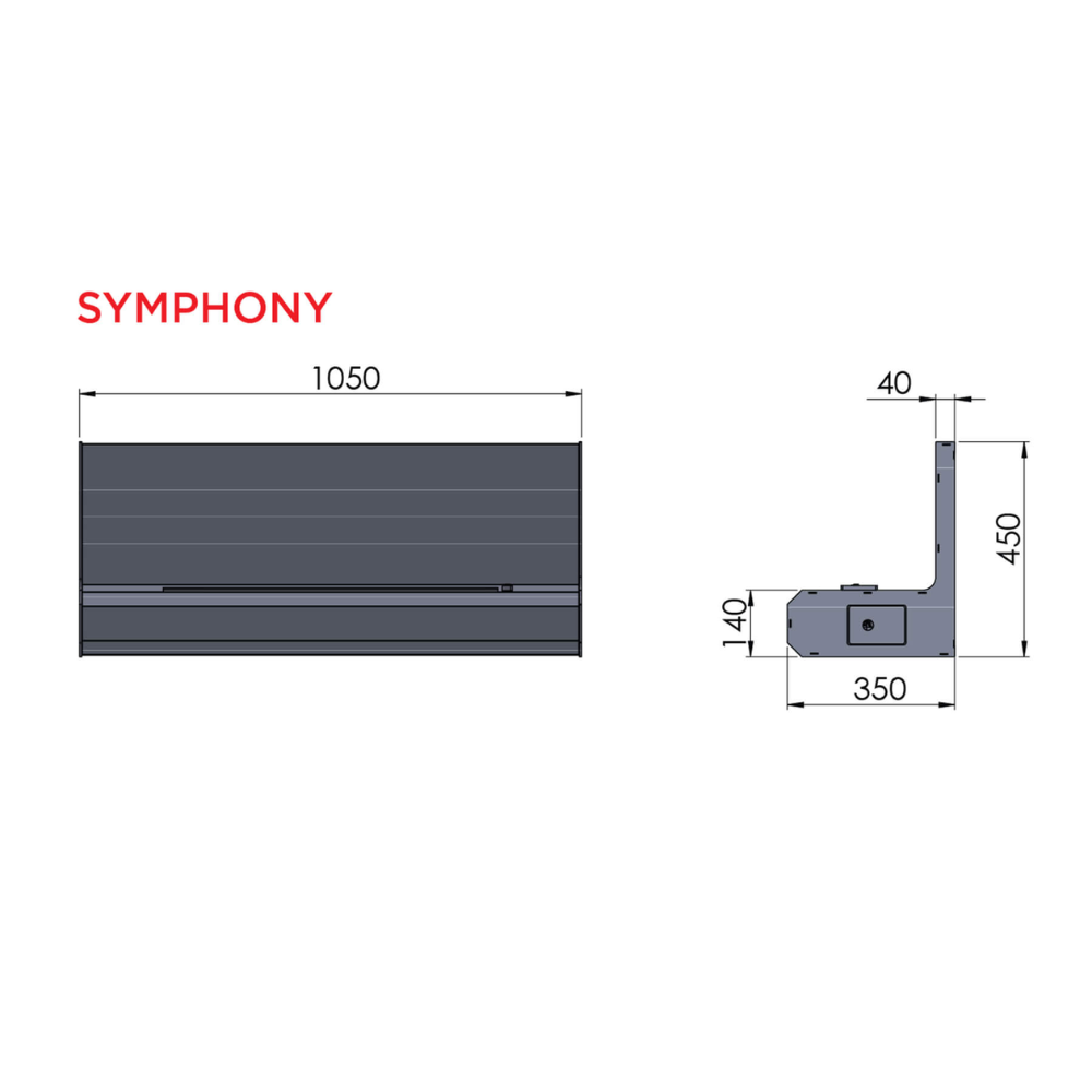 Infiniti Fires Symphony Stainless steel wall mount GAS FIREPLACE