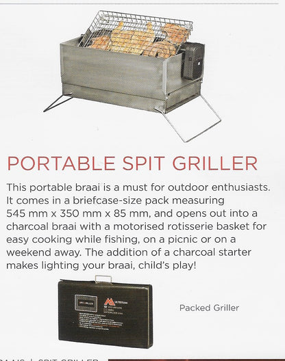 Portable Spit Griller stainless steel