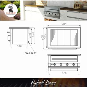 Chado hybrid 4 Burner counter top braai